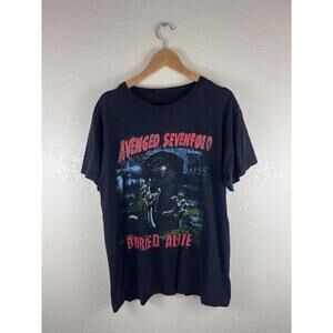 Vintage Avenged Sevenfold Buried Alive Band T-Shirt Large Black Metal Rock Tee